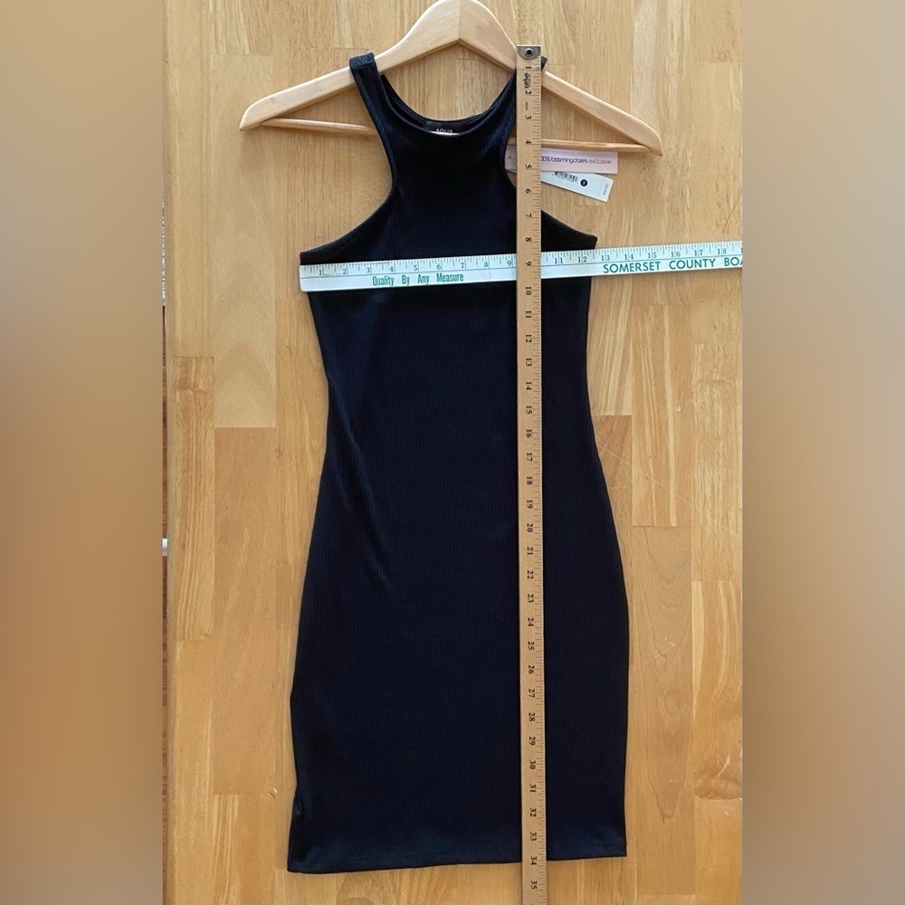 AQUA‎ Ribbed Knit Halter Mini Dress XS Black Bodycon - Picture 4 of 7